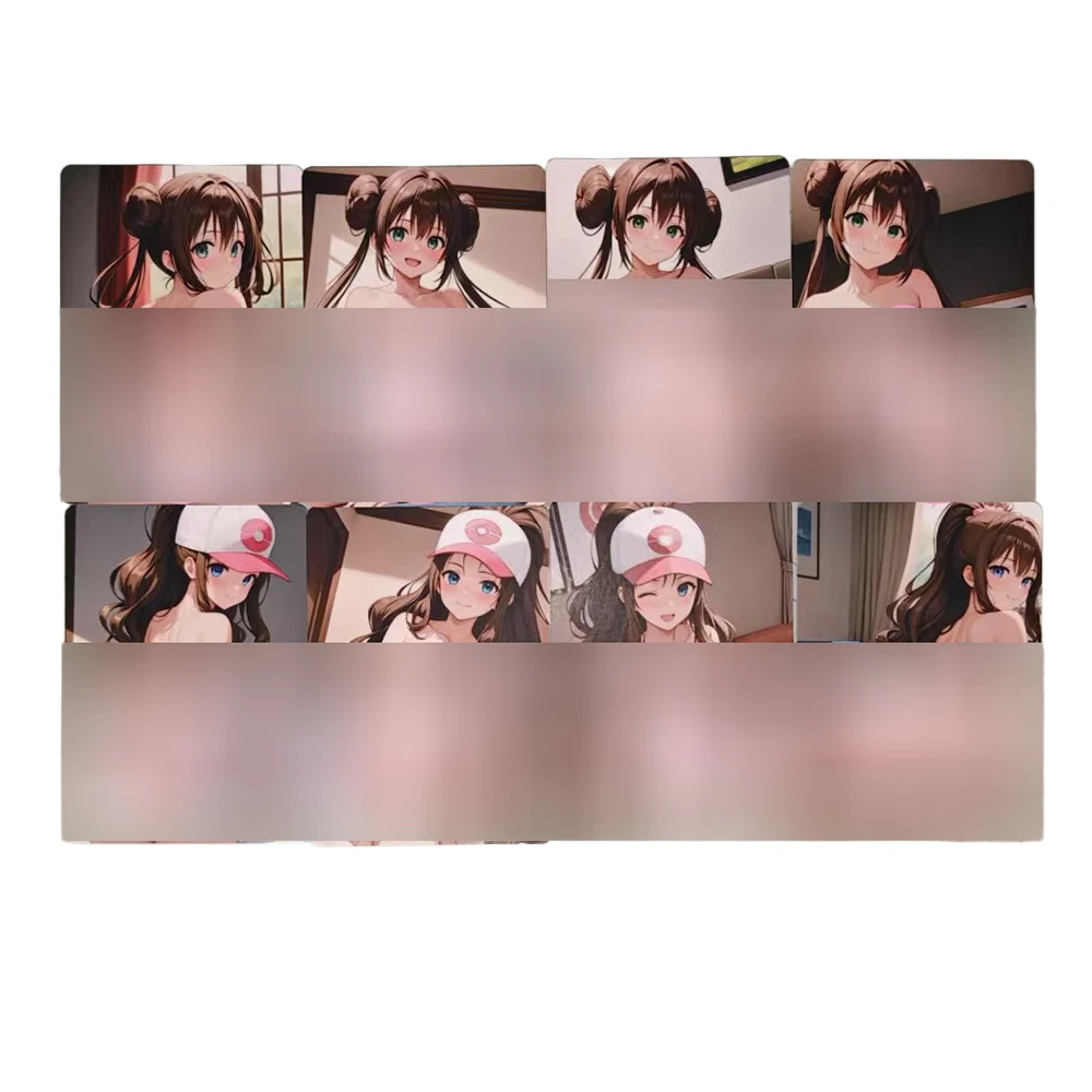 섹시 트레이너 카드 포켓 몬스터 무모자이크 만화 DIY ACG 카드 소년 애니메이션 컬렉션 카드 18+ 8개/세트
