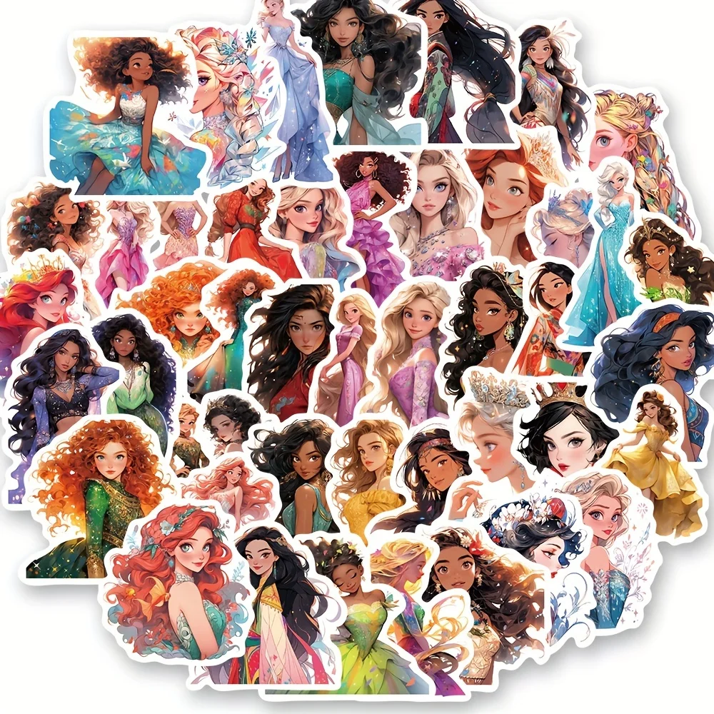 50PCS Cute Princess Stickers Aesthetic Personality Snowboard Suitcase Laptop Luggage Phone Skateboard Phone Decals Sticker