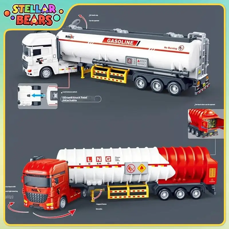 1:50 Cisterna dell'olio per bambini Giocattolo Veicolo da trasporto Ingegneria Modello di auto Simulazione Serbatoio dell'olio camion Auto inerziale Giocattolo Regalo di Natale