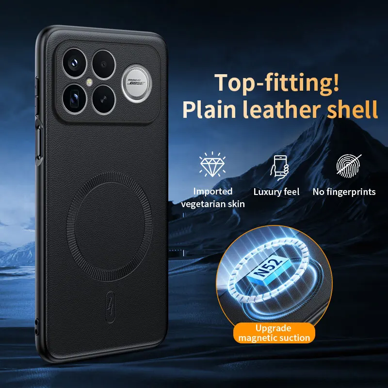 TOP Soft Leather Case For Magsafe XIAOMI POCO F6 F7 F8 Ultra