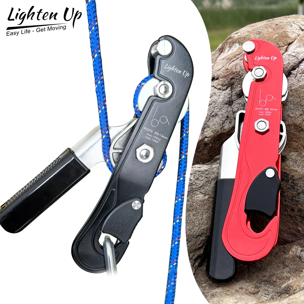 LIGHTENUP Climbing Stop Descender Rock Climbing Descent Device STOP Downhill Rappelling HandleControl Device Descender Abseiling