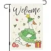 DLZDN Christmas Goose Garden Flag Funny Goose Tree Flag 12×18 Inch Double Side Burlap Farmhouse Yard Decor Xmas Winter Outdo llz