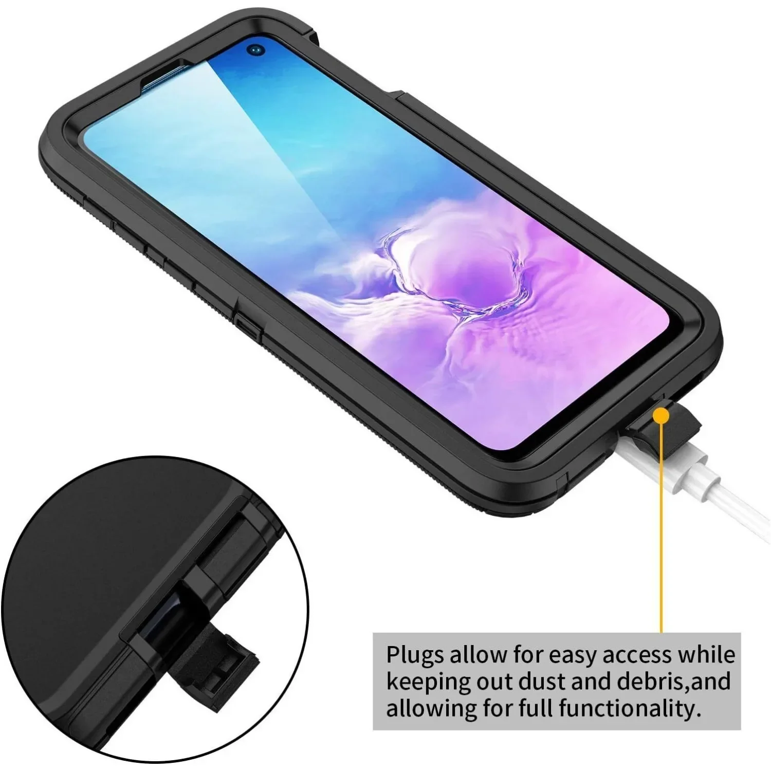 For Samsung Galaxy S10e Case 3 in 1 Heavy Duty Shockproof Rugged Defend Case Cover