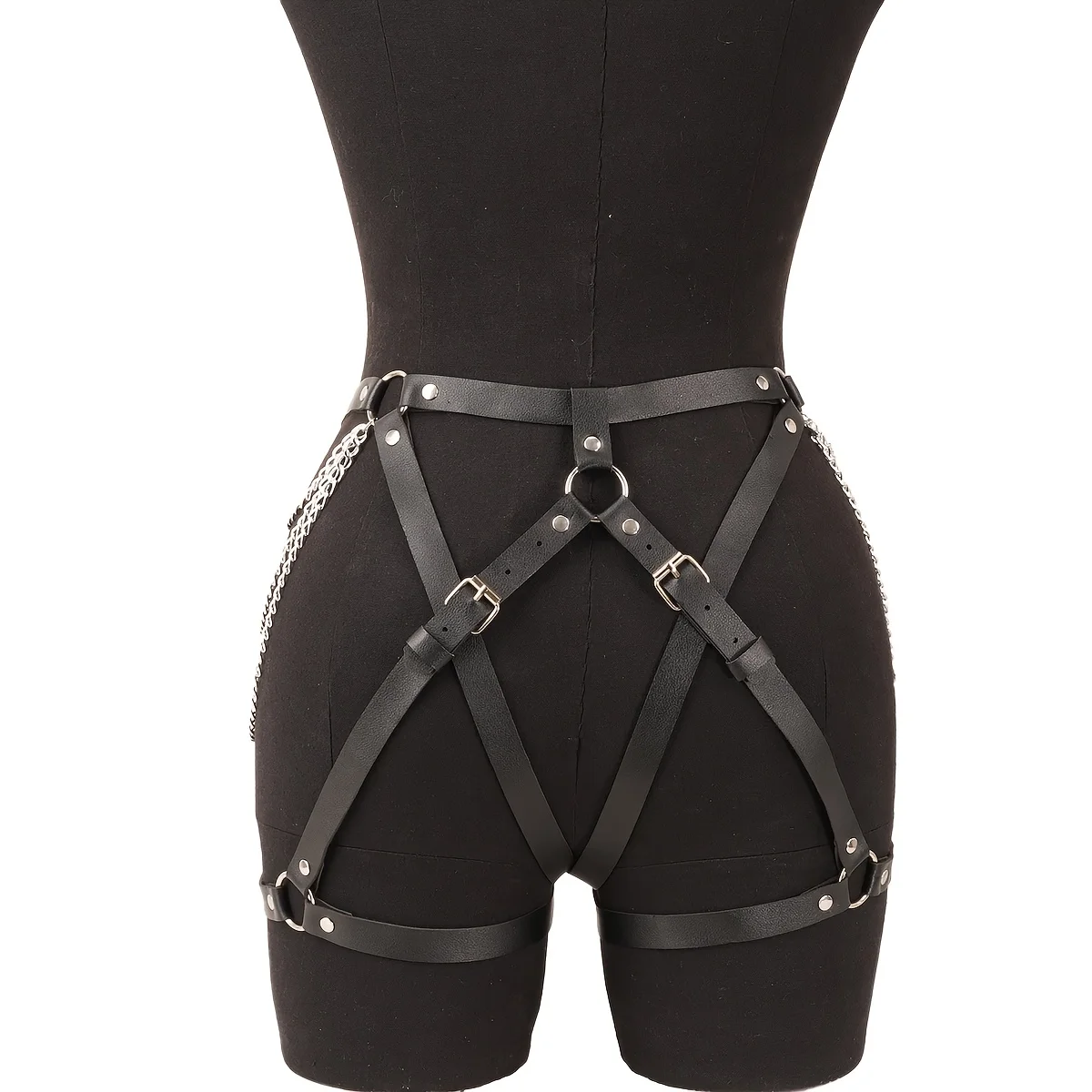 المرأة القوطية بو الجلود حزام سلسلة الرباط القوطية حزام الفخذ حزام العصابات