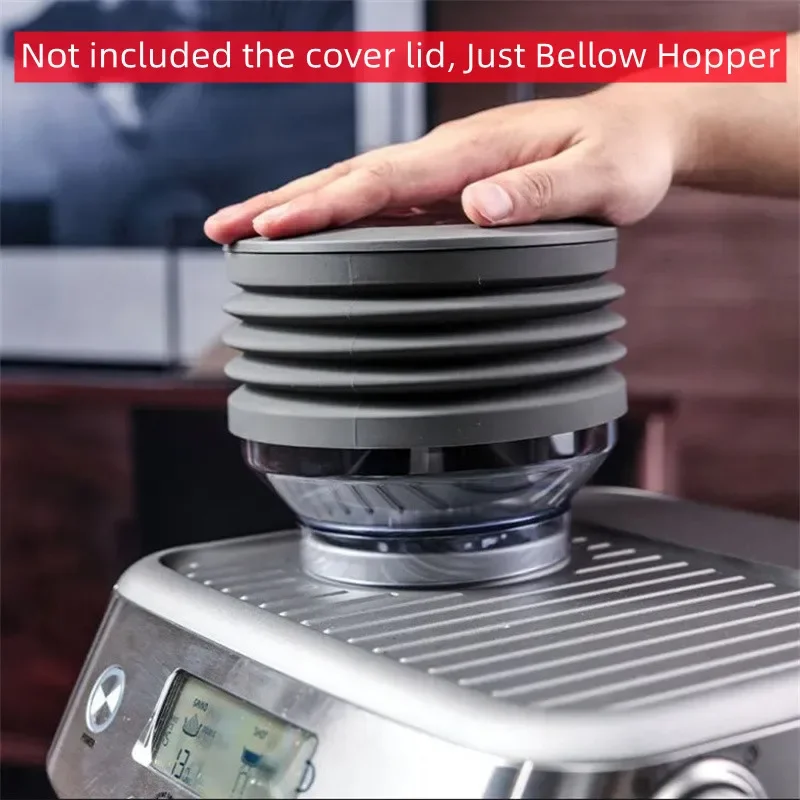 Silicone Bellow Hopper For Breville Barista Express/Touch/Pro/Smart Grinder/Dose Control Pro Clean Up Remain Powder Bean Storage
