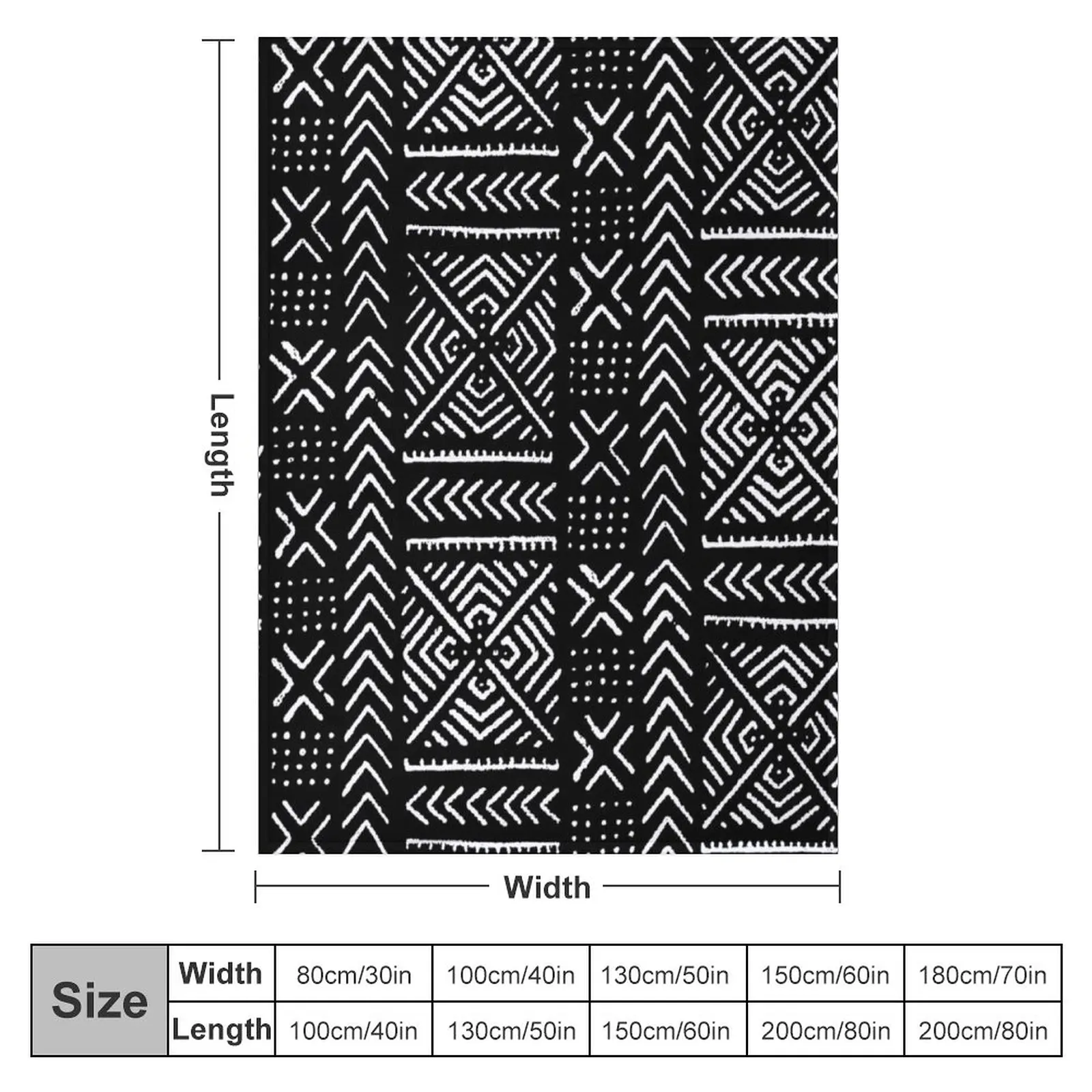 Line Mud Cloth // Black Throw Blanket Quilt Blanket Blankets For Baby Polar blanket