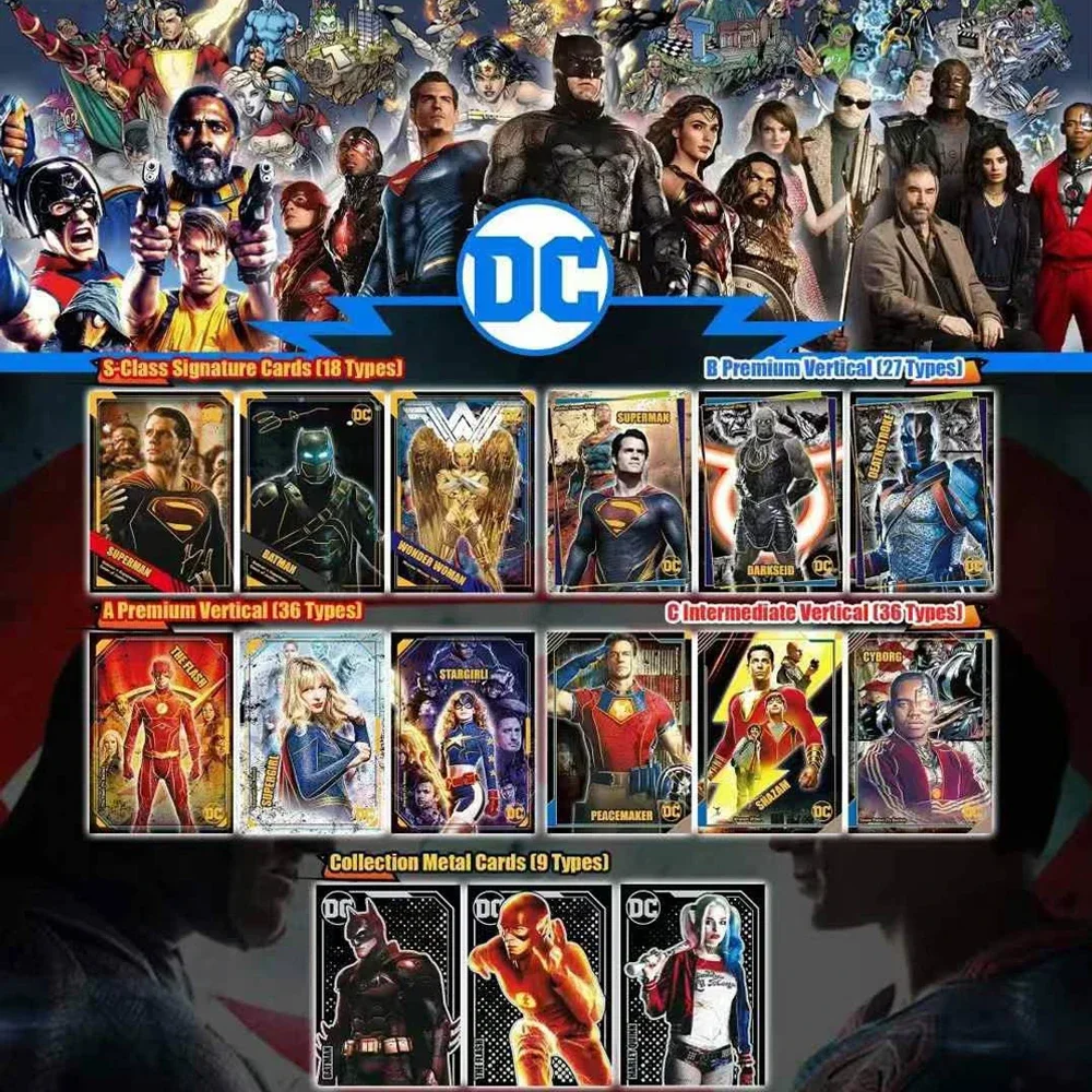 DC Movie Series Justice League Peripheral Superman Rare S Cards Marvel The Avengers Booster Box Kids Christmas Birthday Gift Toy