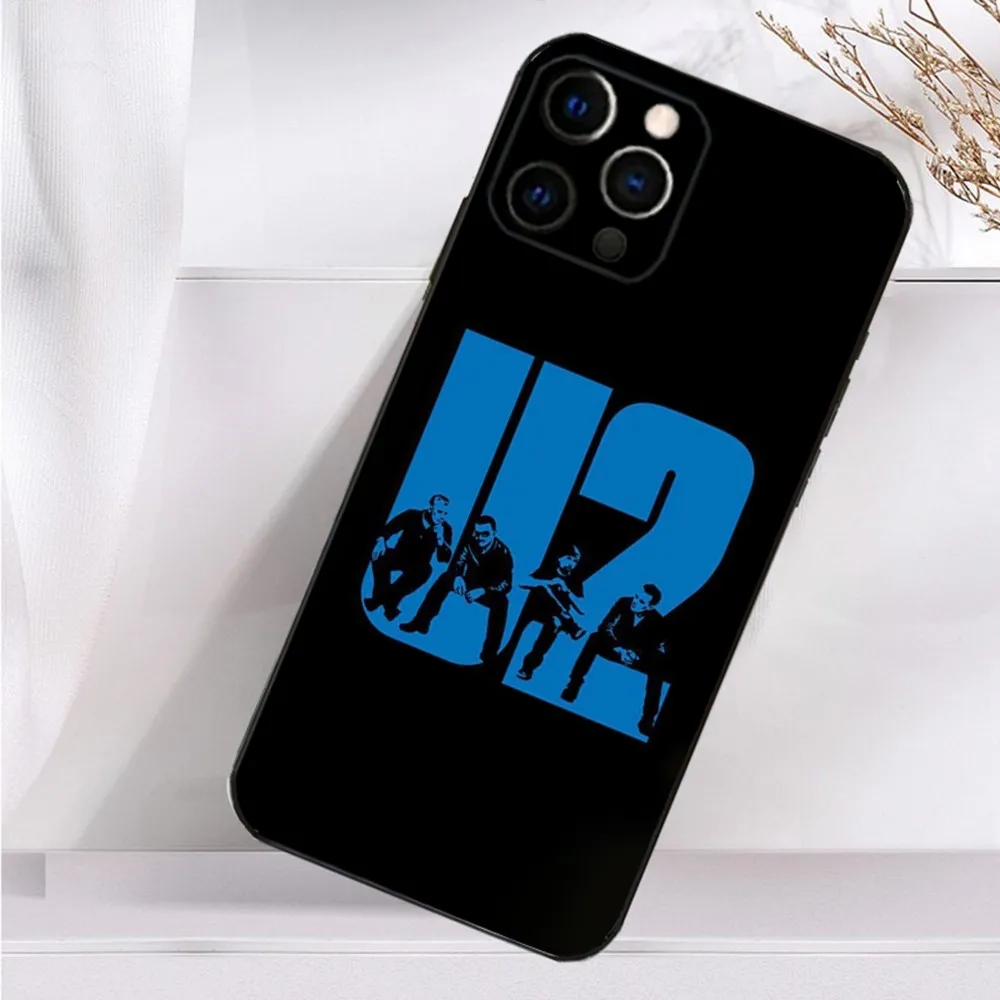 U-U2 Band P-Pops Phone Case For iPhone 16,15,14,13,12,11 Plus,Pro Max,XS,X,XR,SE,Mini,8,7 Soft Silicone Black Cover