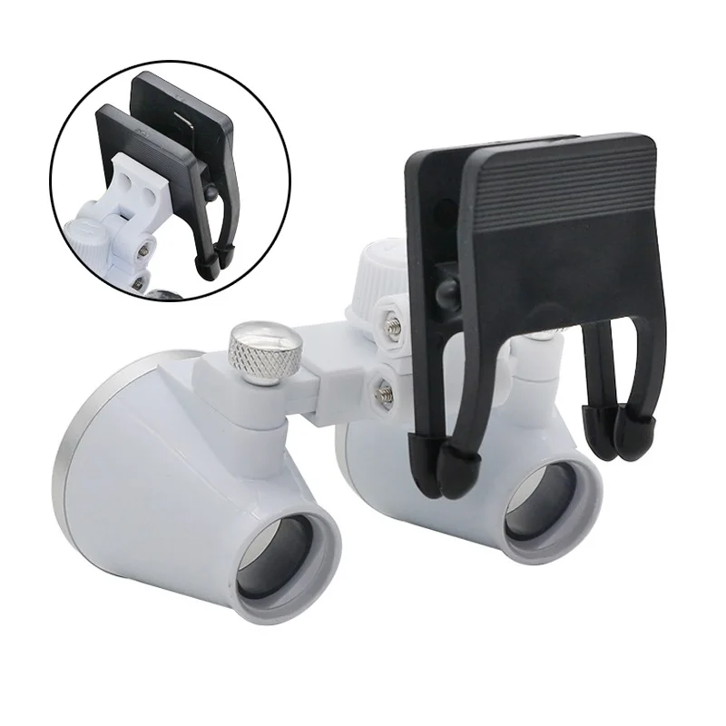 2.5X 3.5X Binocular Dental Loupe with Clip Pupillary Distance Adjustable White Black Dentist Magnifying Glass