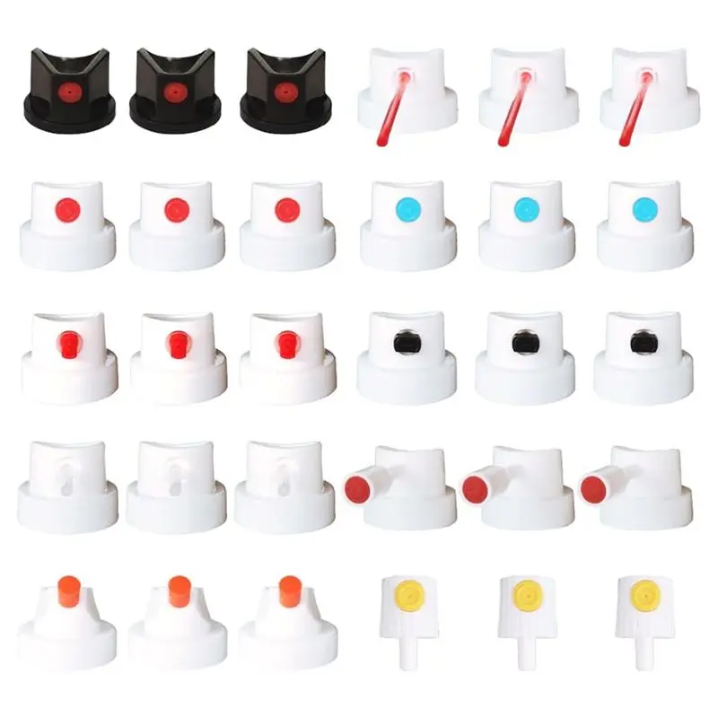 ABJS 30PCS Paint Caps & Nozzles Kit,Adapter Set for Female Cans, Can Nozzle,Artist-Grade Control Kit