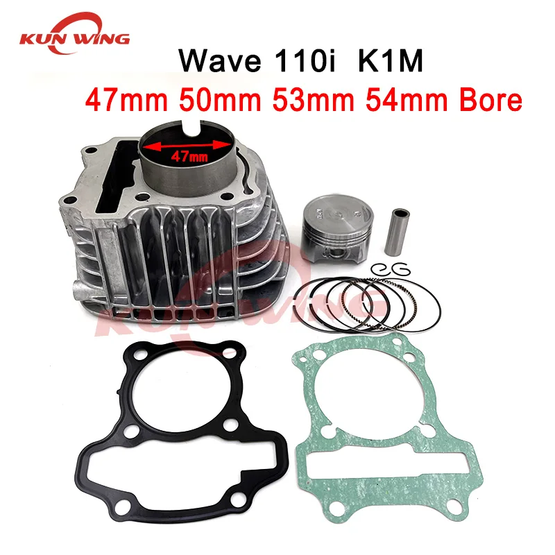 

47MM 50MM 54MM Big Bore Cylinder Piston Kit for HONDA WAVE 110i DREAM 110i CROSS CUB K1M 2021-2024 12100-K1M-T00 SDH110-23-25