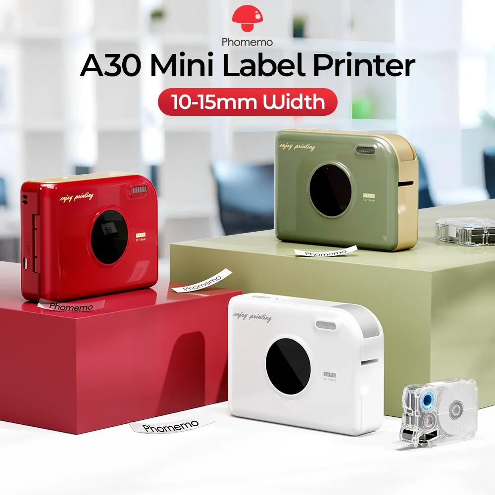 zodi-a30-ラベルプリンター-bluetooth-ラベルメーカー-テープ付き-12mm-充電式-インクレス-ポータブルプリンター-家庭-オフィス-学校用