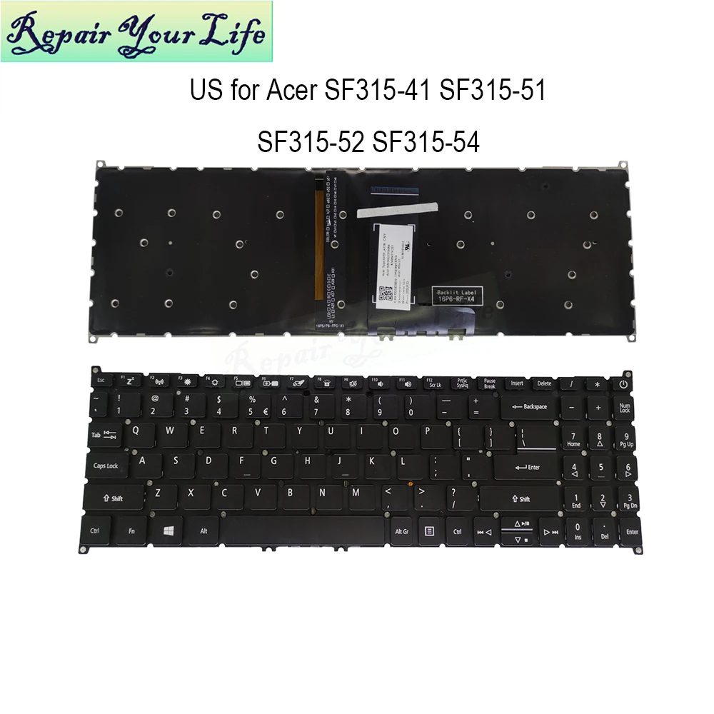 

PT-BR Brazil US Backlit Keyboard for Acer Swift 3 SF315-52 52G SF315-51 SF315-51G SF315-41 41G SF315 54 54G SV5P A72B Portuguese