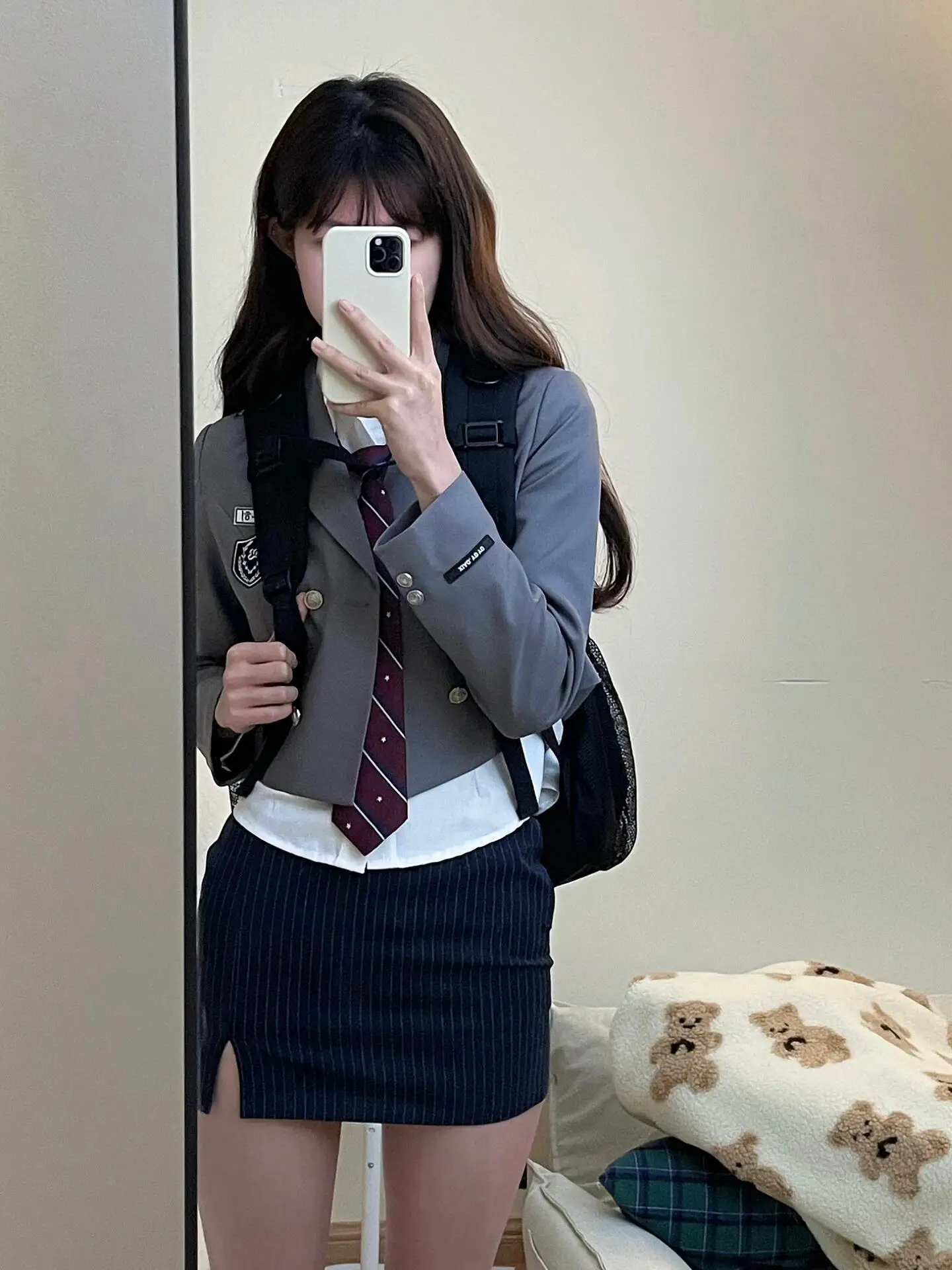 스위트 쿨 시사스 테마 스쿨 오르므 슬레 JK 슈트 자켓 및 랩어라운드 스커트 여성용 프로페셔널 스커트 세트