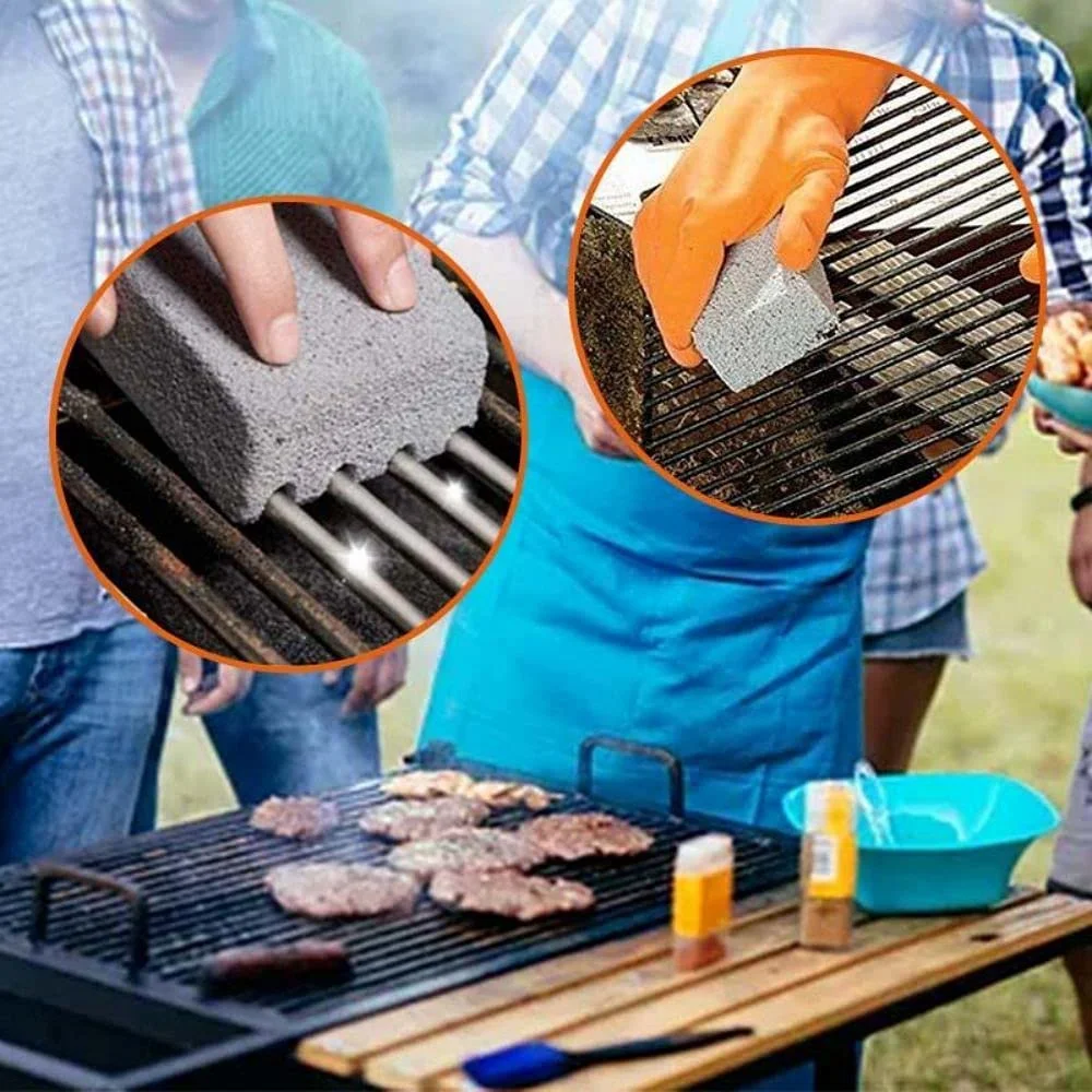 BHBD-4Pack Grill Griddle Cleaning Brick Block,Grill Cleaning Brick,For Flat Tops, Griddles, Grills - Natural Lava Pumice Rock