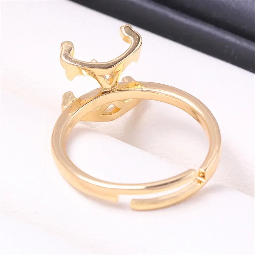 

Adjustable Gold Plated Pearl Ring Settings Findings & Accessories - for Jewelry Making Bulk Wholesale Craft Supplies 9-10mm