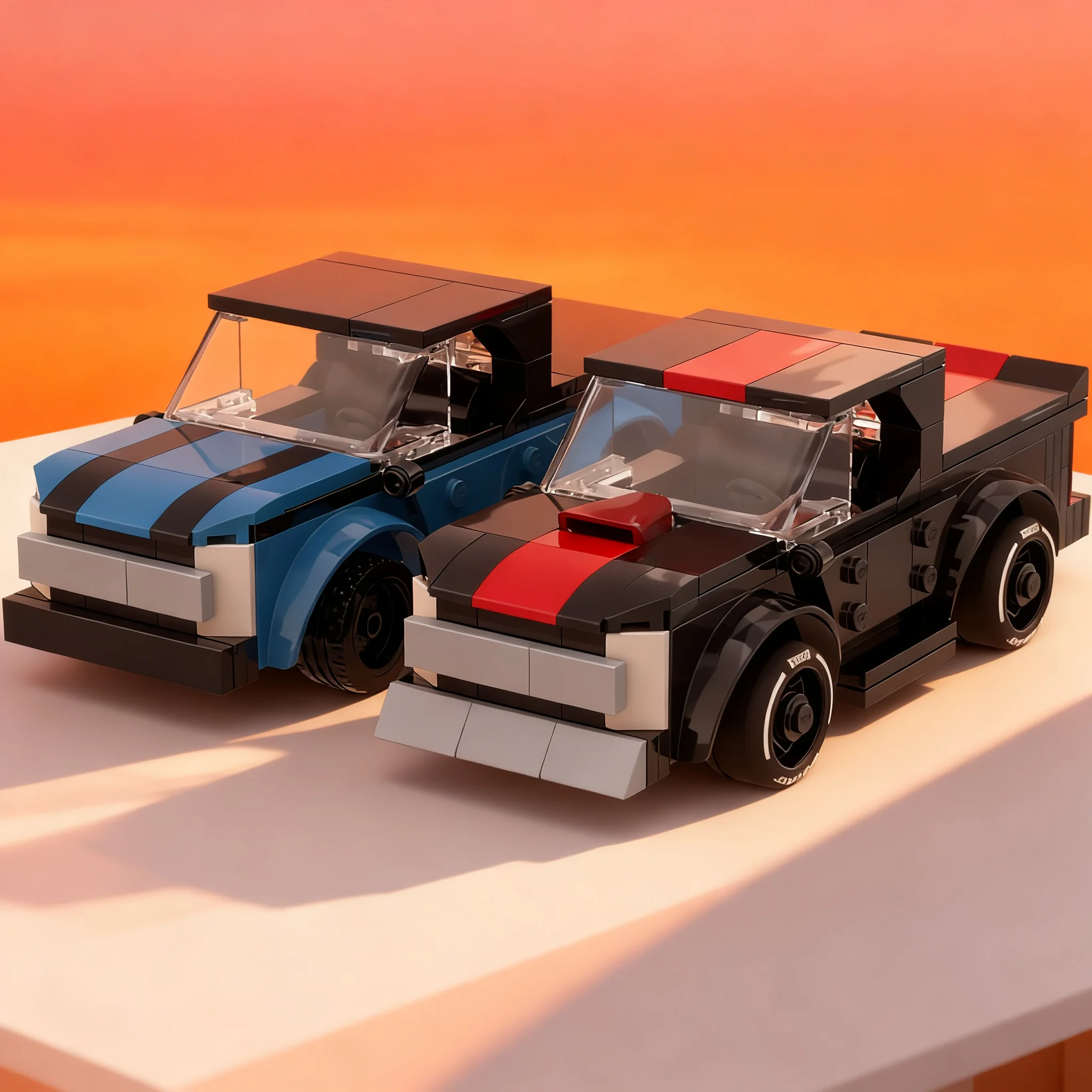 233pcs MOC City Fordes F-150 Raptors Model Building Blocks Christmas Gift Toy Construction Assemble Collection Art Brick Craft