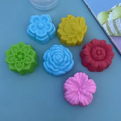 5PCS Flower Silicone Candle Mold DIY Handmade 3D Rose Soap Plaster Resin Mould Cake Baking Tool Kitchen Party Decoration Supply