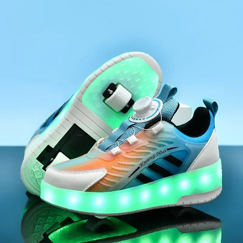 

2024NEW Flashing Cool Rampage Shoes Roller Skating Wear resistant Shock Absorbing Shoes Two Wheel Rampage Shoes