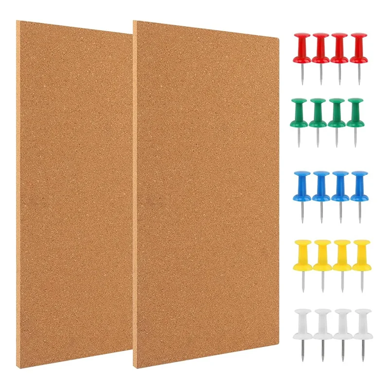 

Practical-Cork Board Bulletin Board, Small Rectangular Pin Board For Wall, Self-Adhesive Cork Board For Office, School And Home