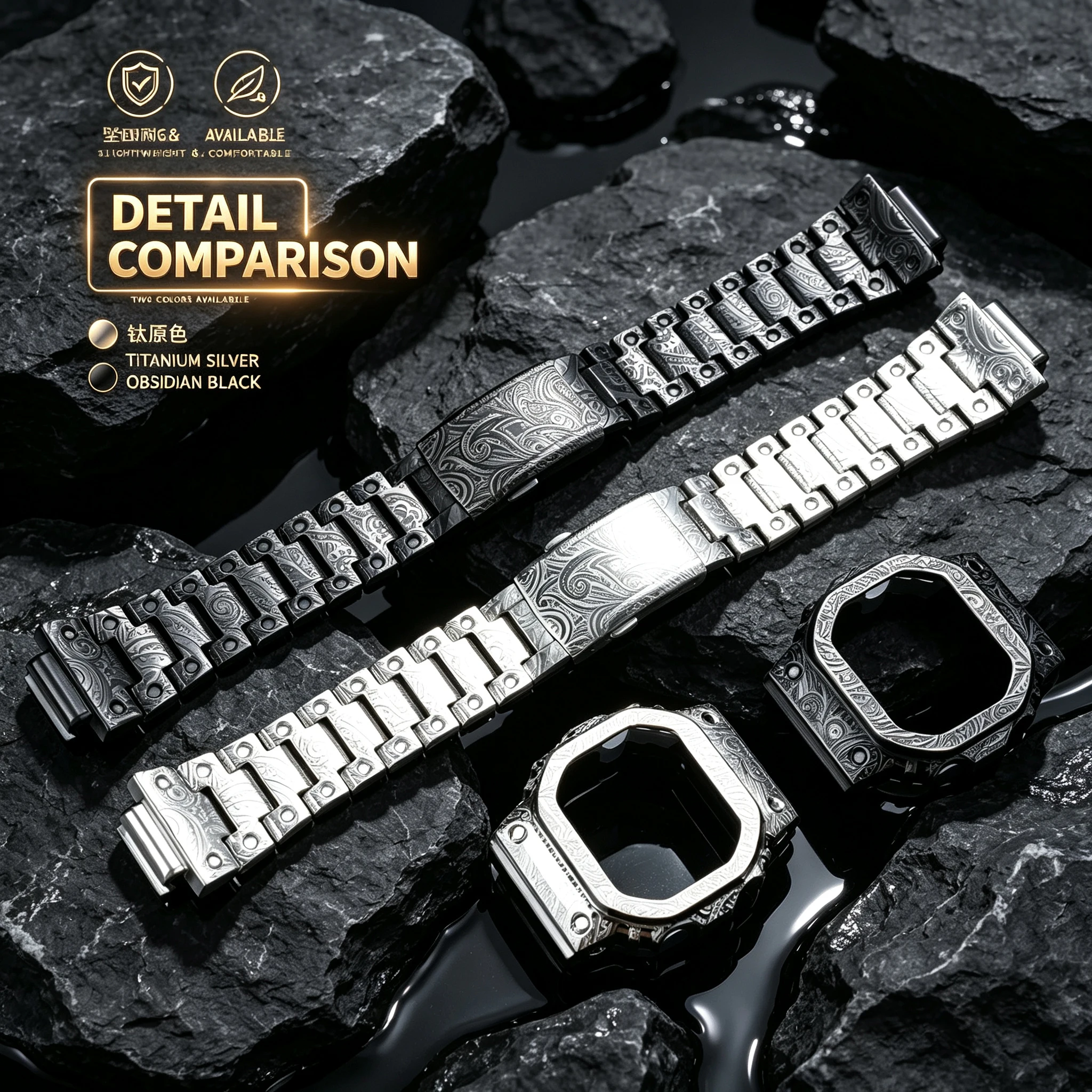 Modified Stainless Steel Metal Case & Strap Set For Casio G‑SHOCK GM‑5600 Module 3229, Full Mod Kit Men Watch Accessories