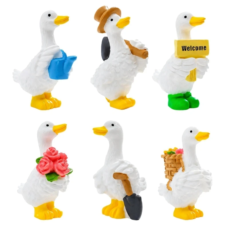Mini-Entenfiguren, kleine Entenfiguren aus Kunstharz, Entenminiaturen für Schreibtisch-Displays, 3 x – Detail 9