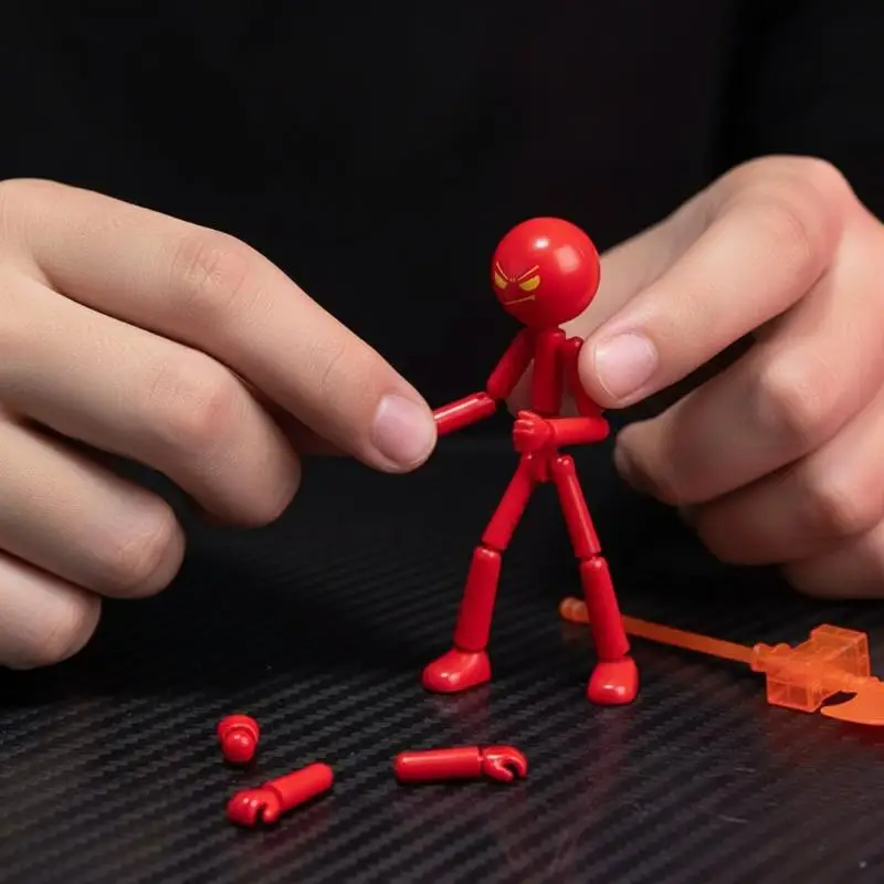 

1 Set Novelty Action Figure Stickman Assembled Robot Movable 3d Printing Mannequin Multi-jointed Stickman Toy