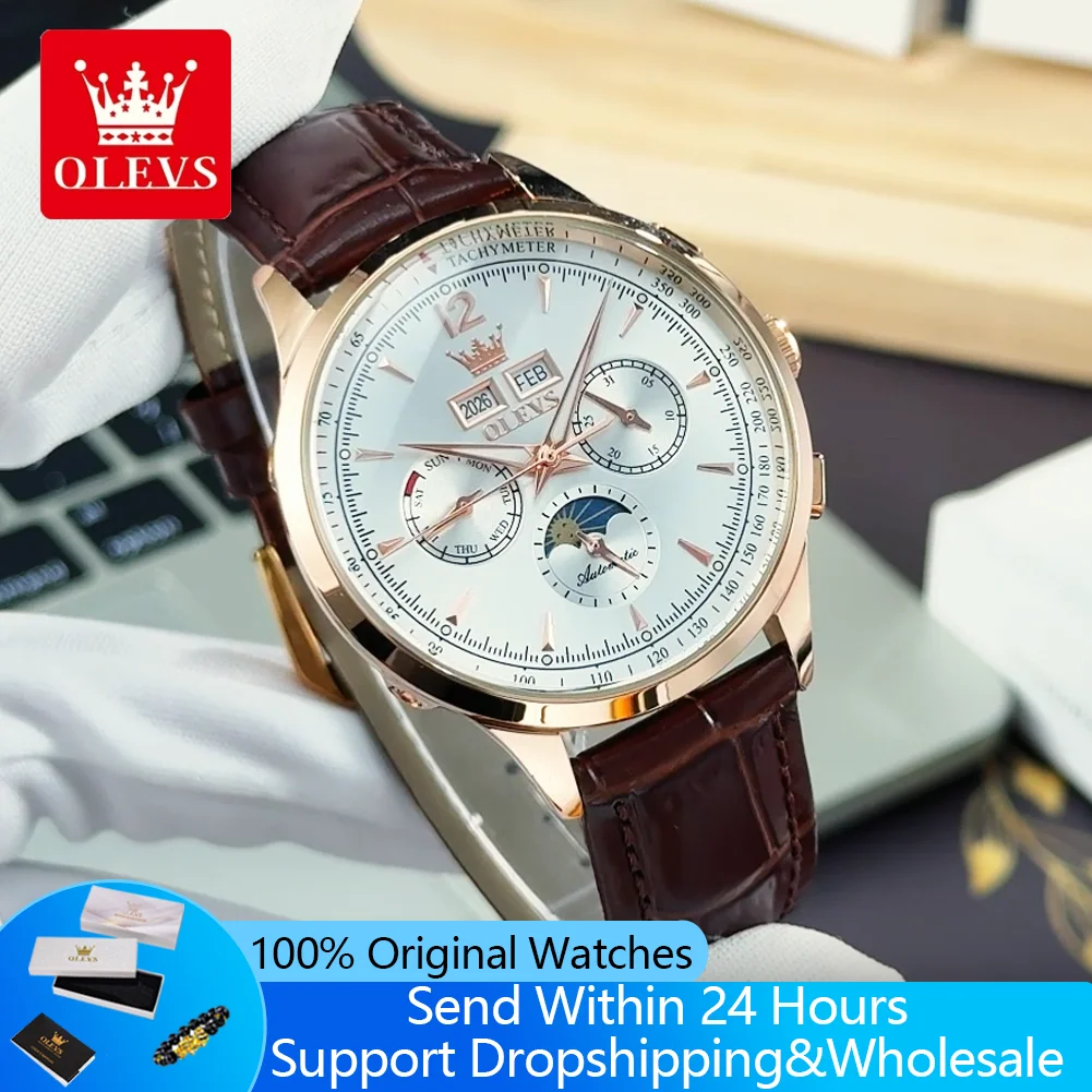 OLEVS 7128 Moon Phase Man Watc - Luxury Watch On Sale 评论和价格
