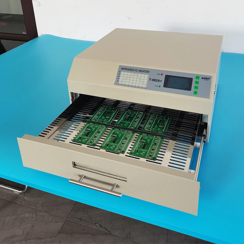 

Smart Puhui T-962A+ Reflow Oven 370*450mm 350℃ SMT Soldering Machine for BGA PCB LED + Temp Profile Editing