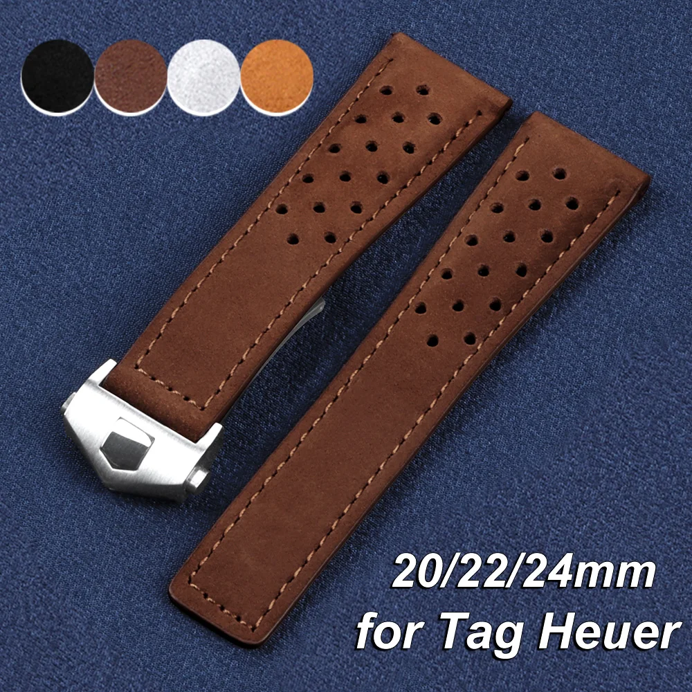 Watch Strap for TAG for HEUER CARERA AQUARACER Genuine Cowhide Watchband 20mm 22mm 24mm Soft Bands Universal Wristbelt Bracelets
