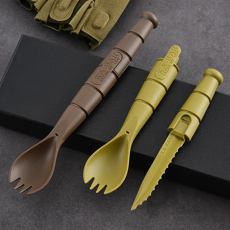 Tactical Table Fork And Spoon EDC Mini Products Outdoor Tableware Knife, Fork And Spoon Set Multi-Functional Tools - view 2