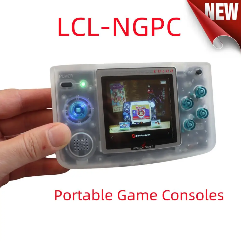 

2024 Ретро LCL-NGPC для игровой консоли Gameboy для SNK-NGPC + 2,8-дюймовый экран, портативный игровой плеер, встроенные игры 11000 игр