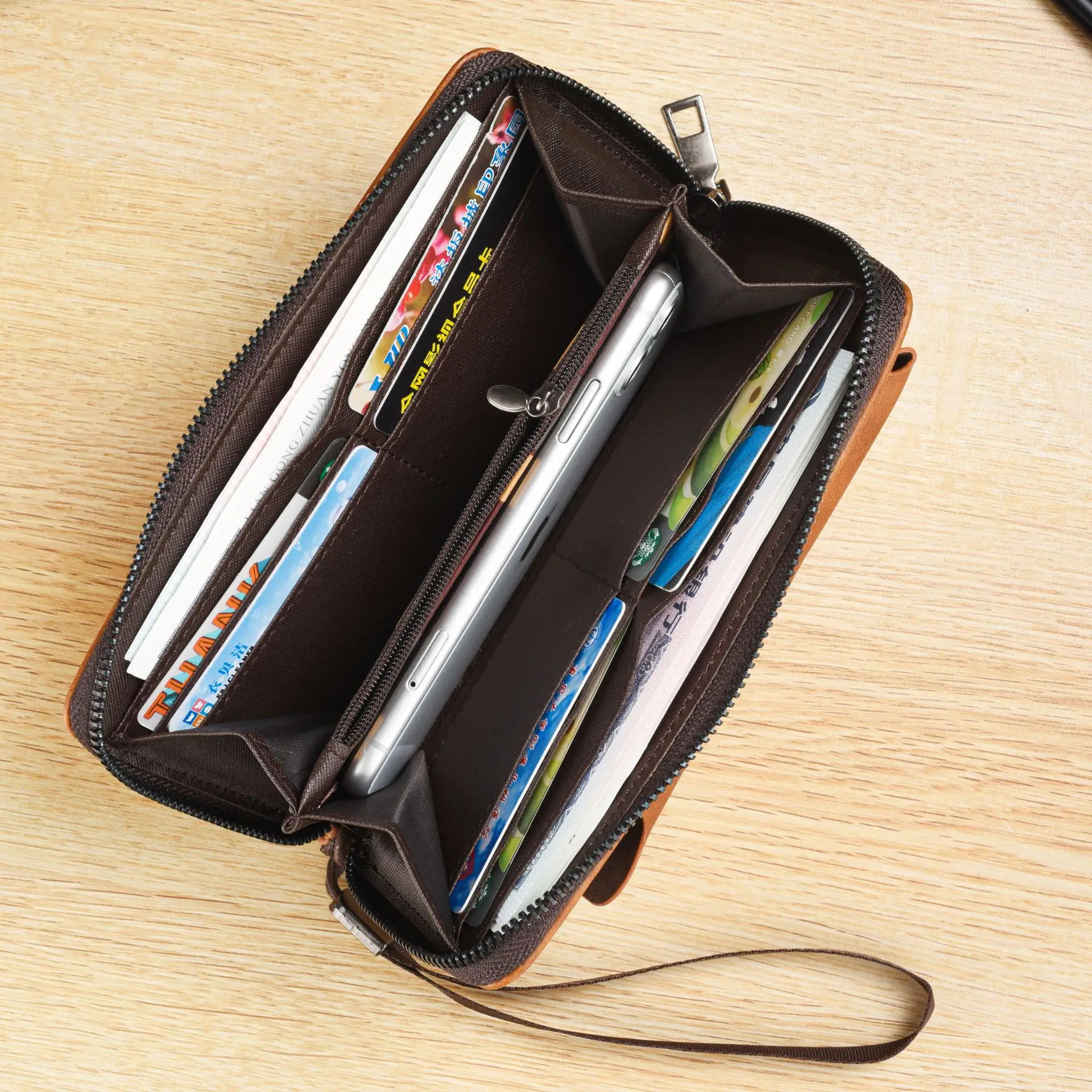 High Quality Men Wallet Long Style Credit Card Holder Male Phone Purse Zipper Large Capacity Brand PU Leather Clutch Bag For Men