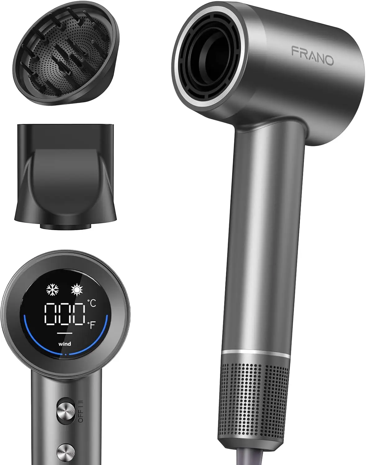Women's High-Velocity Hair Dryer with 200 Million Ion Technology and Quiet Operation