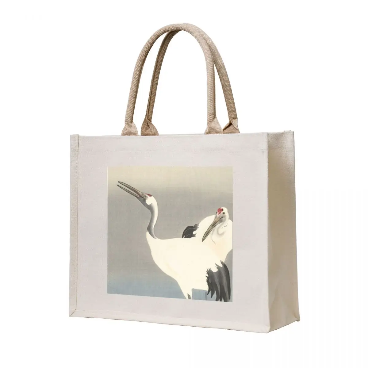 

Two Cranes by Ohara Koson Tote Bag bag for beach Canvas bag for women canvas tote custom tote