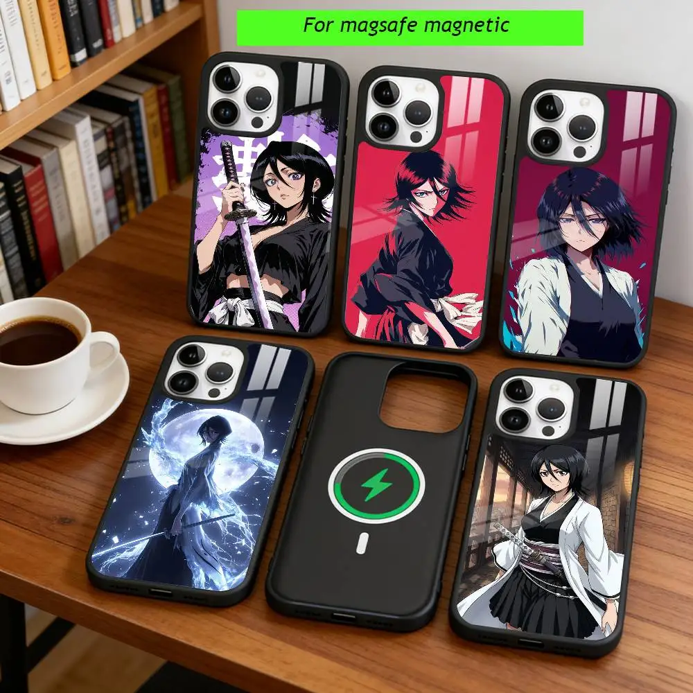 

Anime B-Bleach Rukia Kuchiki Phone Case For iPhone17,16,15,14,13,12,11 Plus,Pro Magnetic with Magsafe Wireless Charging