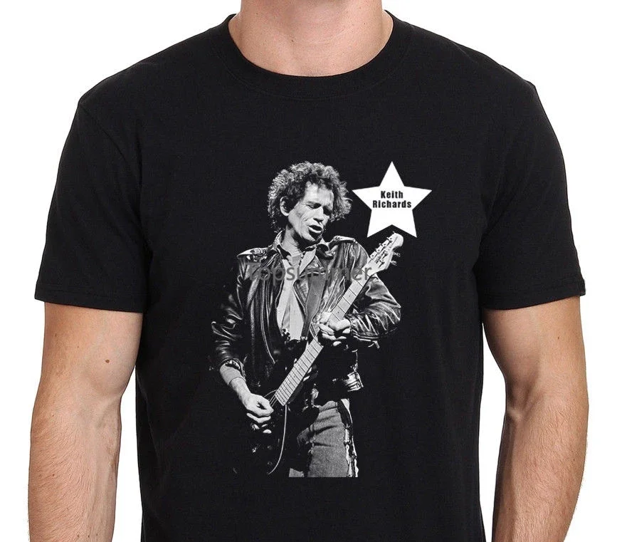 

Keith Richards Guitarist Rock Legend T-Shirt Men'S Black Size: S-To-3Xl Summer Short Sleeves Fashion T Shirt