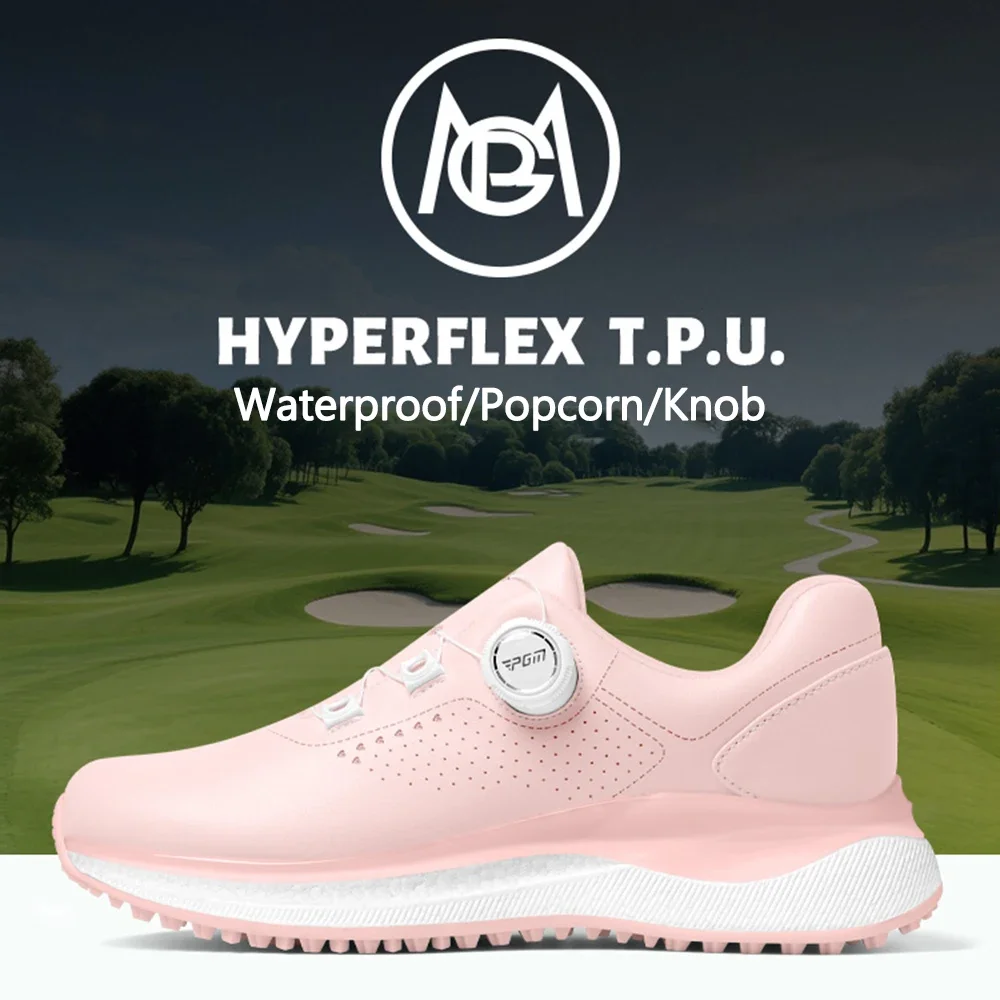 PGM XZ444 Damen Komfortable Weichsohlen-Golfschuhe mit Rutschfester Sohle, Wasserdichte Golf-Schuhe mit Knopfschnürung für Frauen – Detail 5