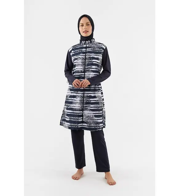 NBB leaf patterned weaving hijab swimsuit