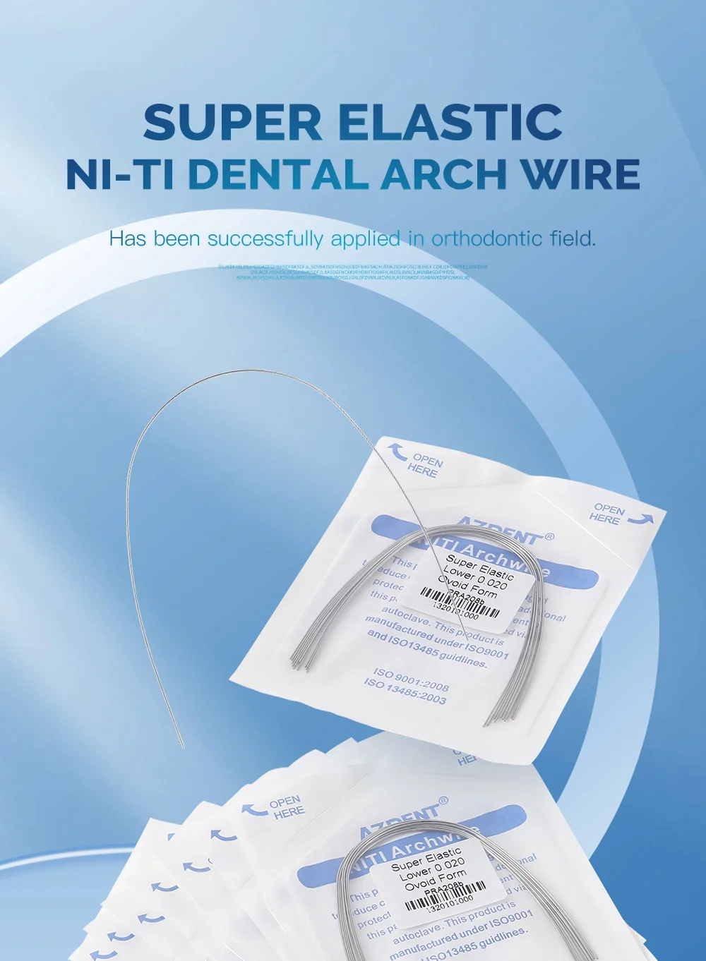 10 Packungen AZDENT Dental Kieferorthopädische Bogendrähte, superelastisch, rund, rechteckig, eiförmige Form, Bogendraht, obere und untere Zahnheilkunde – Detail 1