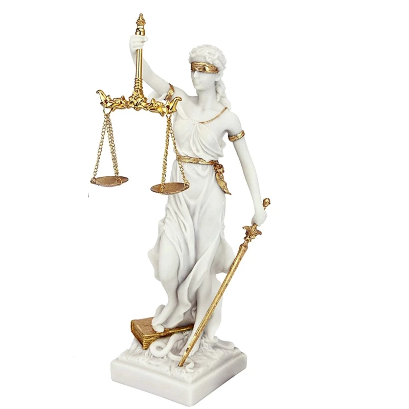 Statue Muse Justice et défaut 33 cm, ornement de table pour avocat