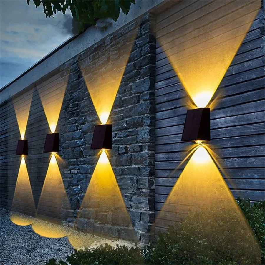 

High Brightness Led Outdoor Solar Wall Lights Waterproof Home Garden Decoration Solar Porch Lamp for Villa Stair Corridor Patio