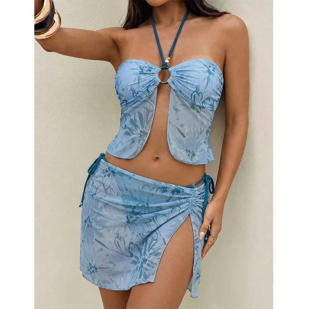 Sexy Micro Bikini Push Up Women Swimsuit Halter Swimwear 3pcs Biquini Set Summer Beachwear Bathing Suit