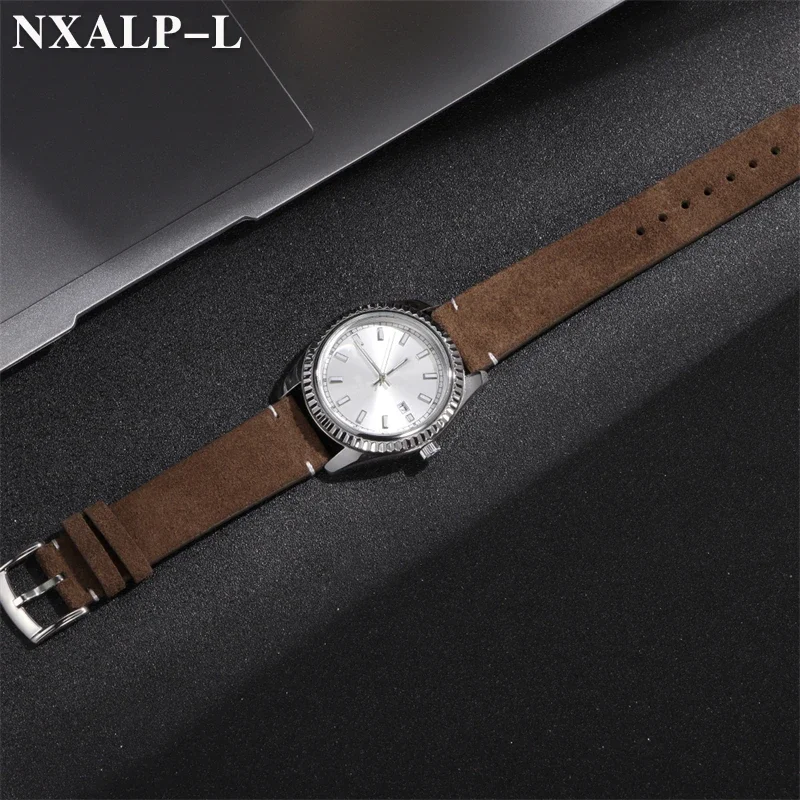 لينة الجلد المدبوغ جلد طبيعي حزام الساعات 20 مللي متر 22 مللي متر اليدوية خياطة جلد البقر حزام ساعة اليد لأوميغا ل Seiko ساعة ذكية معصمه