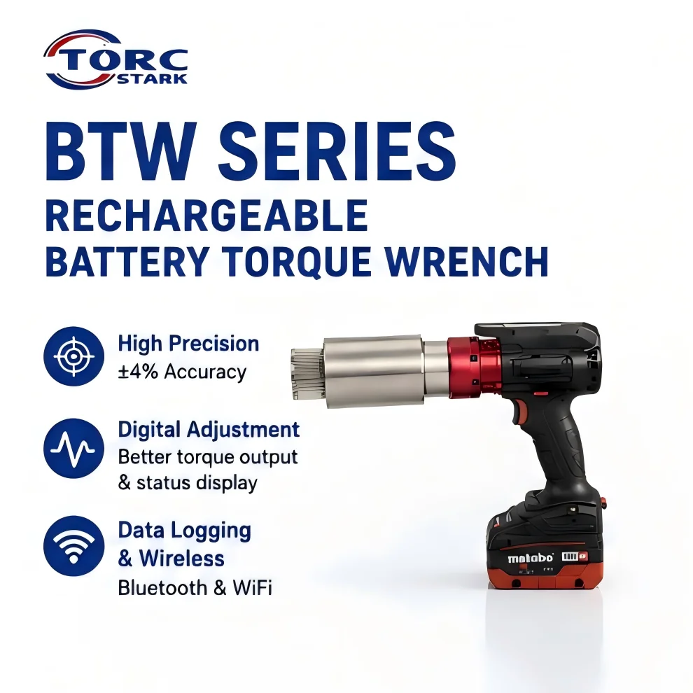 BTW Rechargeable Electric Torque Wrench Brush Motor 1 in Drive 100-8000Nm for Heavy Equipment