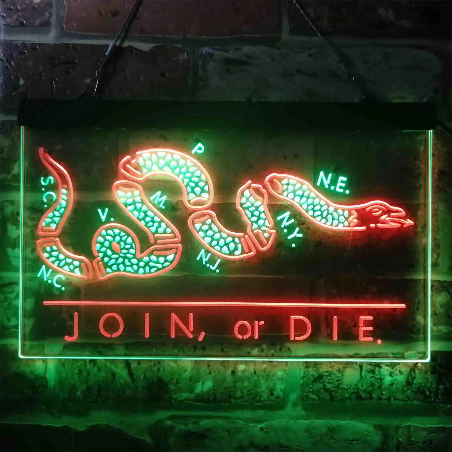 Join Or Die Snake Military Army Dual Color Led Neon Sign st6-i3916