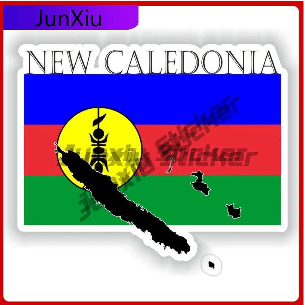 

New Caledonia Flag Map Shape Sticker Personalized Anti Scratch Exterior Suv Tents Outdoor Camping Car Sticker Waterproof Adventu