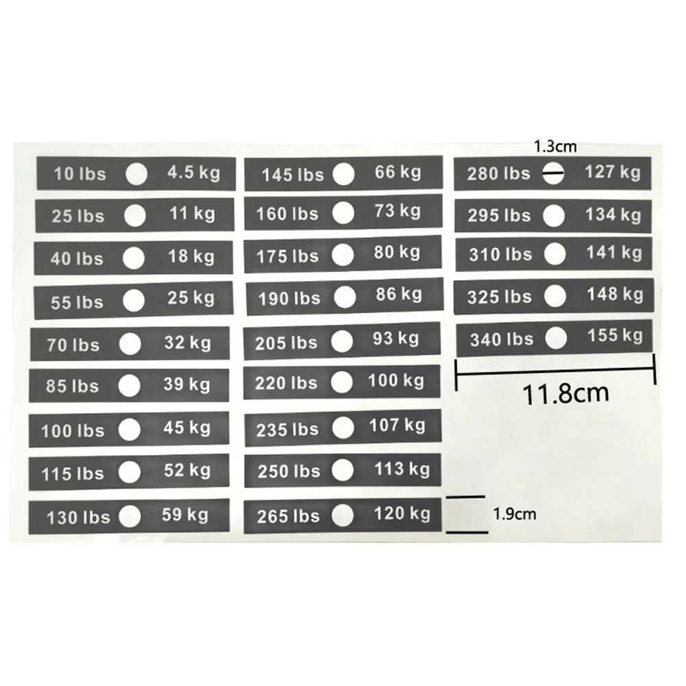 Weight Stack Labels for Fitness Equipment Gym Weight Stickers PP Plastic Material 4 5kg to 155kg Clear Numbers