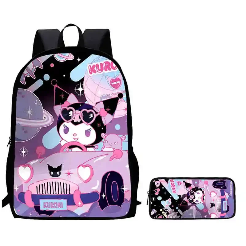 

2Pcs Set Anime Kuromi Child Backpack With Pencil Bags,School Bags Pencil Bags for Boys Girls,Durable Kids Bags for Kindergarten
