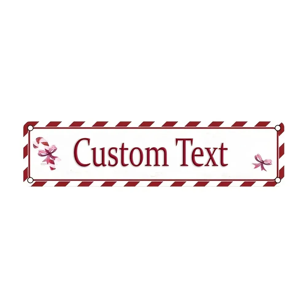 CIFbuy Customizable Rust‑Free Holiday Aluminum Plaque,Personalized Santa‑Claus Custom‑Text Indoor Xmas Wall Ornament (Decor Only